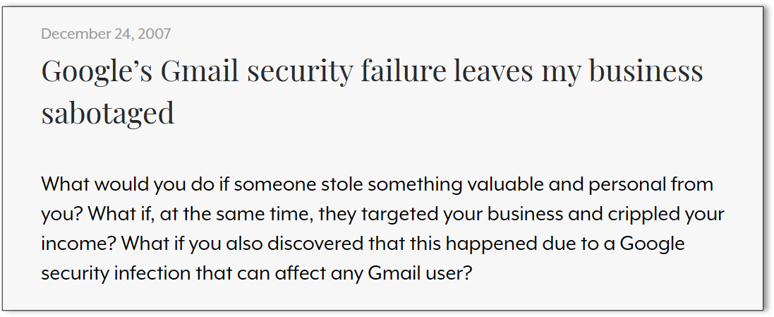 007年Gmail的CSRF严重漏洞